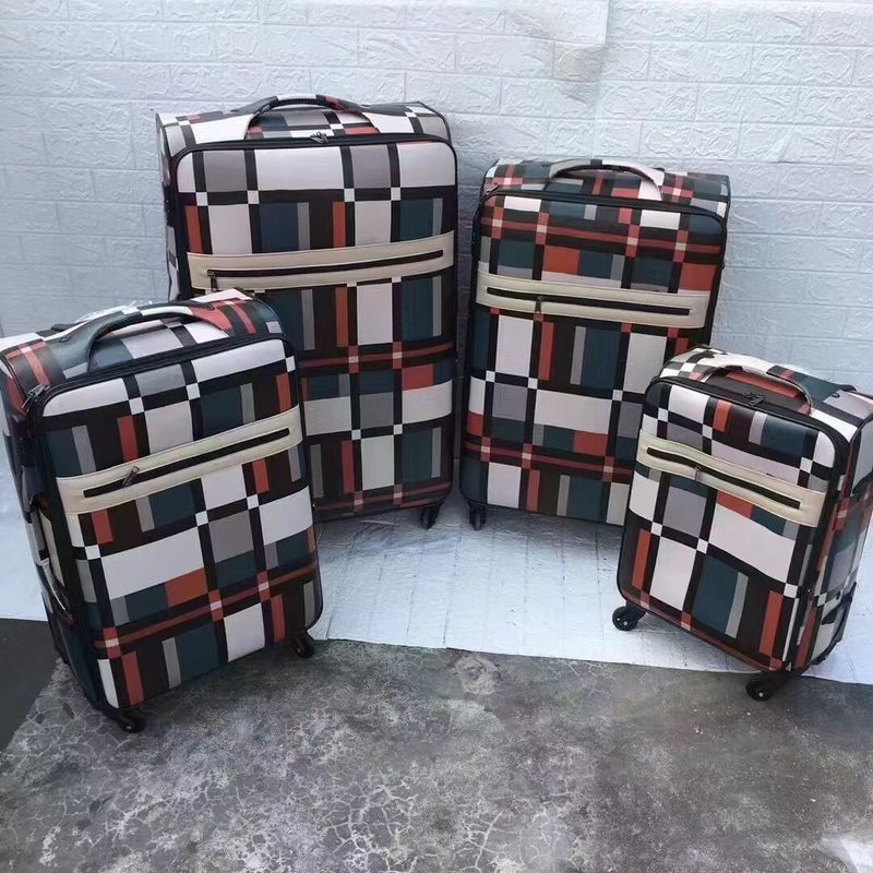 Δερμάτινη βαλίτσα σετ Plaid Pattern Mixed Color PU Factory Προμηθευτής Αδιάβροχο Υψηλή αντοχή και αντοχή σε συμπίεση